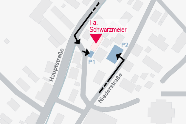 öffnet im neuen Fenster: Fa. Schwarzmeier bei Google-Maps Parkplatz bei Fa. Schwarzmeier