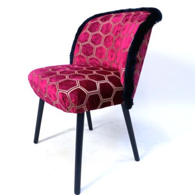 Cocktailsessel pink mit Fransen- Raumausstattung Schwarzmeier-SV